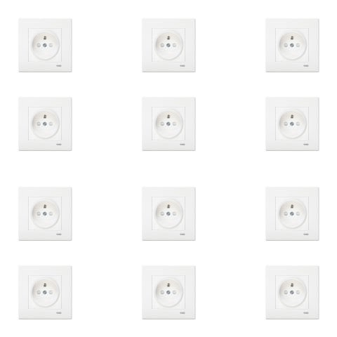 Viko Karre Beyaz Çocuk Korumalı UPS Priz Çerçeve Dahil 12 Adet 90967045