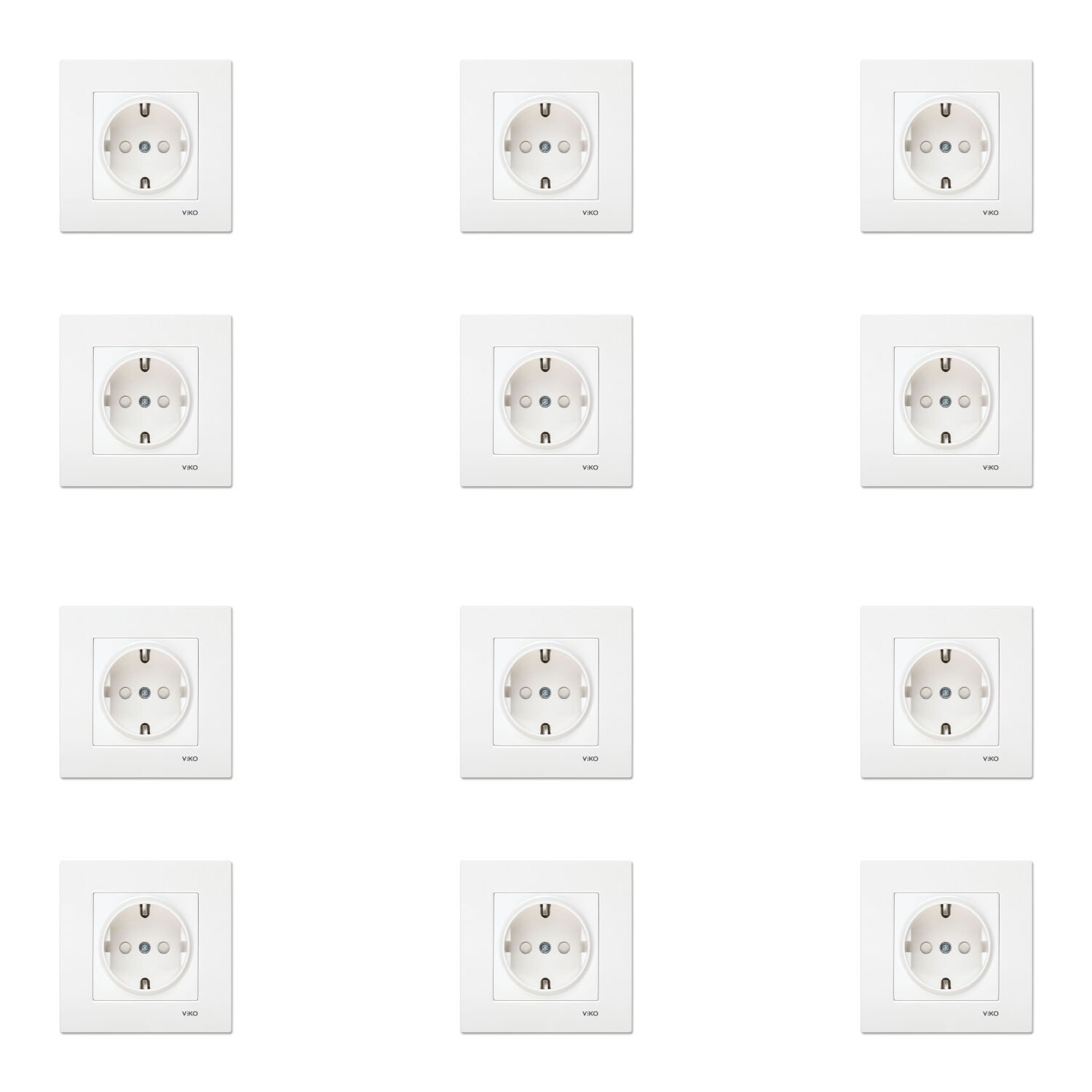 Viko Karre Beyaz Çocuk Korumalı Topraklı Priz Çerçeve Dahil 12 Adet 90967042