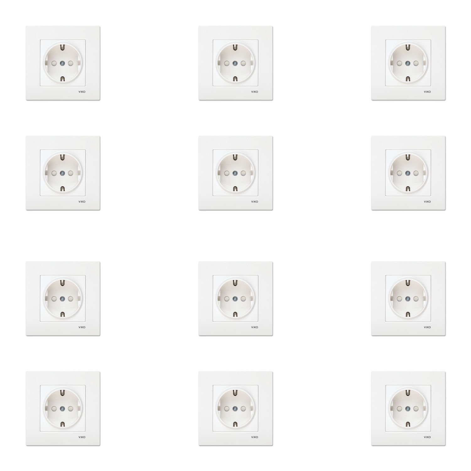 Viko Karre Beyaz Çocuk Korumalı Topraklı Priz Çerçeve Dahil 12 Adet 90967042