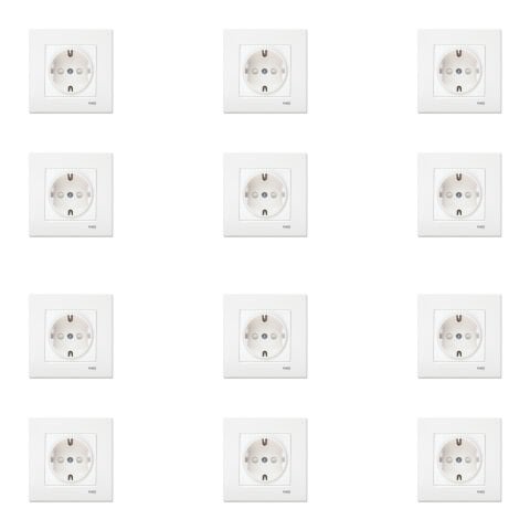 Viko Karre Beyaz Çocuk Korumalı Topraklı Priz Çerçeve Dahil 12 Adet 90967042