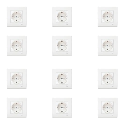 Viko Karre Beyaz Çocuk Korumalı Topraklı Priz Çerçeve Dahil 12 Adet 90967042