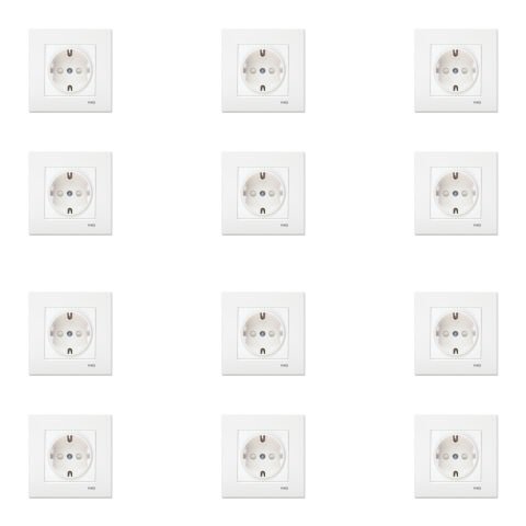 Viko Karre Beyaz Çocuk Korumalı Topraklı Priz Çerçeve Dahil 12 Adet 90967042