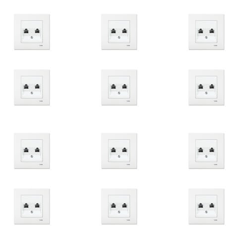 Viko Karre Beyaz İkili Numeris Telefon Prizi 2 x RJ11 Çerçeve Dahil 12 Adet 90967033