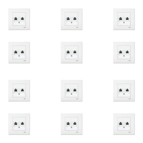 Viko Karre Beyaz İkili Numeris Telefon Prizi 2 x RJ11 Çerçeve Dahil 12 Adet 90967033