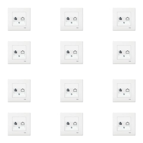 Viko Karre Beyaz Numeris Telefon Prizi RJ11 Çerçeve Dahil 12 Adet 90967013