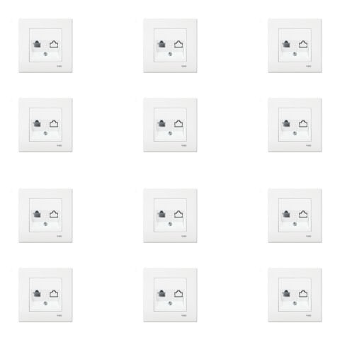 Viko Karre Beyaz Numeris Telefon Prizi RJ11 Çerçeve Dahil 12 Adet 90967013