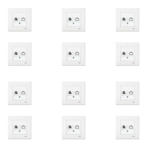 Viko Karre Beyaz Numeris Telefon Prizi RJ11 Çerçeve Dahil 12 Adet 90967013