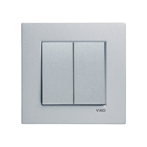 Viko Artline Novella Gümüş İkili Anahtar Komütatör Çerçeveli - 92605002