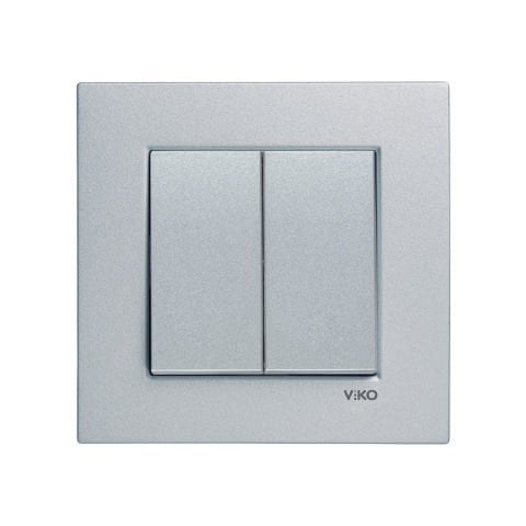 Viko Artline Novella Gümüş İkili Anahtar Komütatör Çerçeveli - 92605002