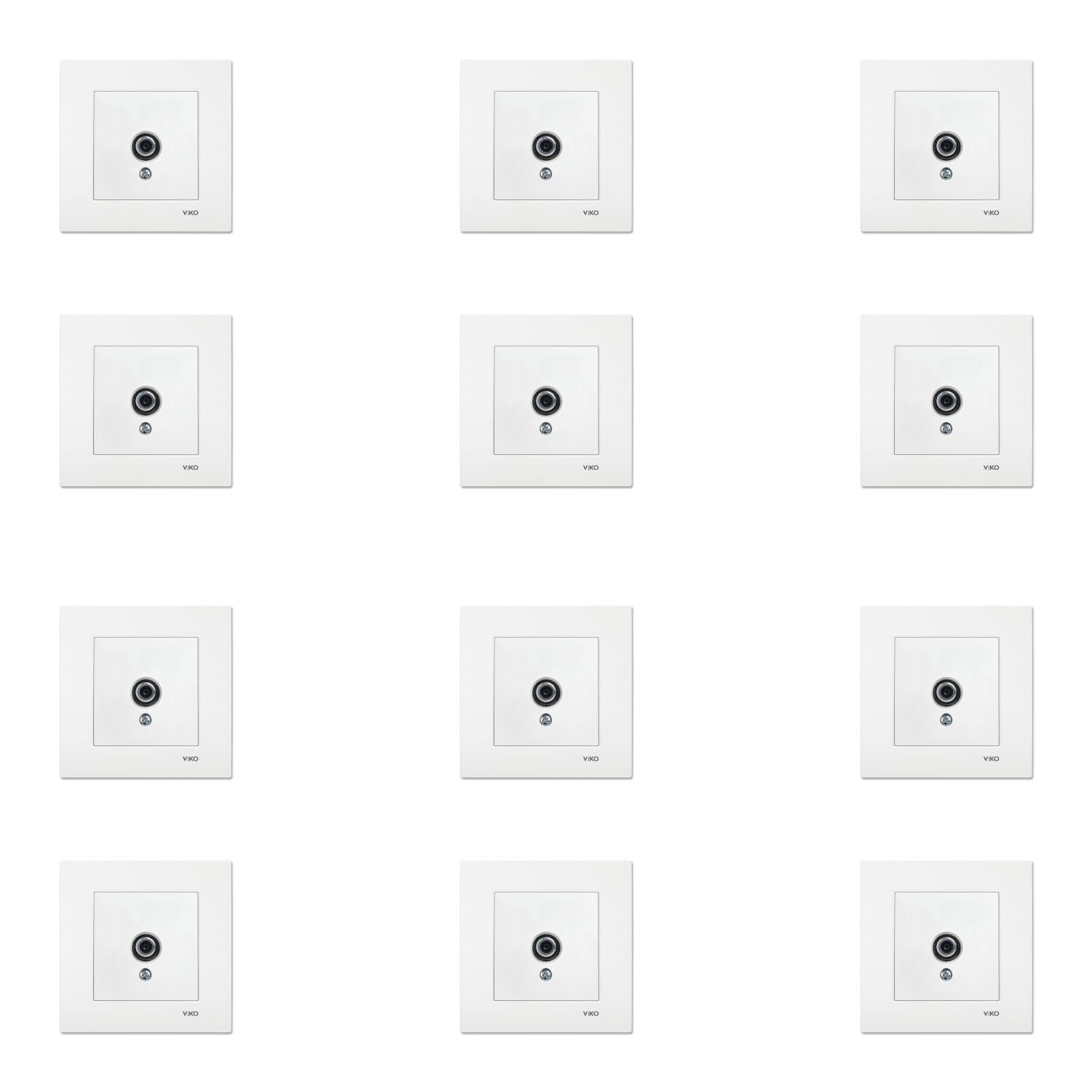 Viko Karre Beyaz Uydu Prizi F Konnektörlü Sonlu Çerçeve Dahil 12 Adet 90967009