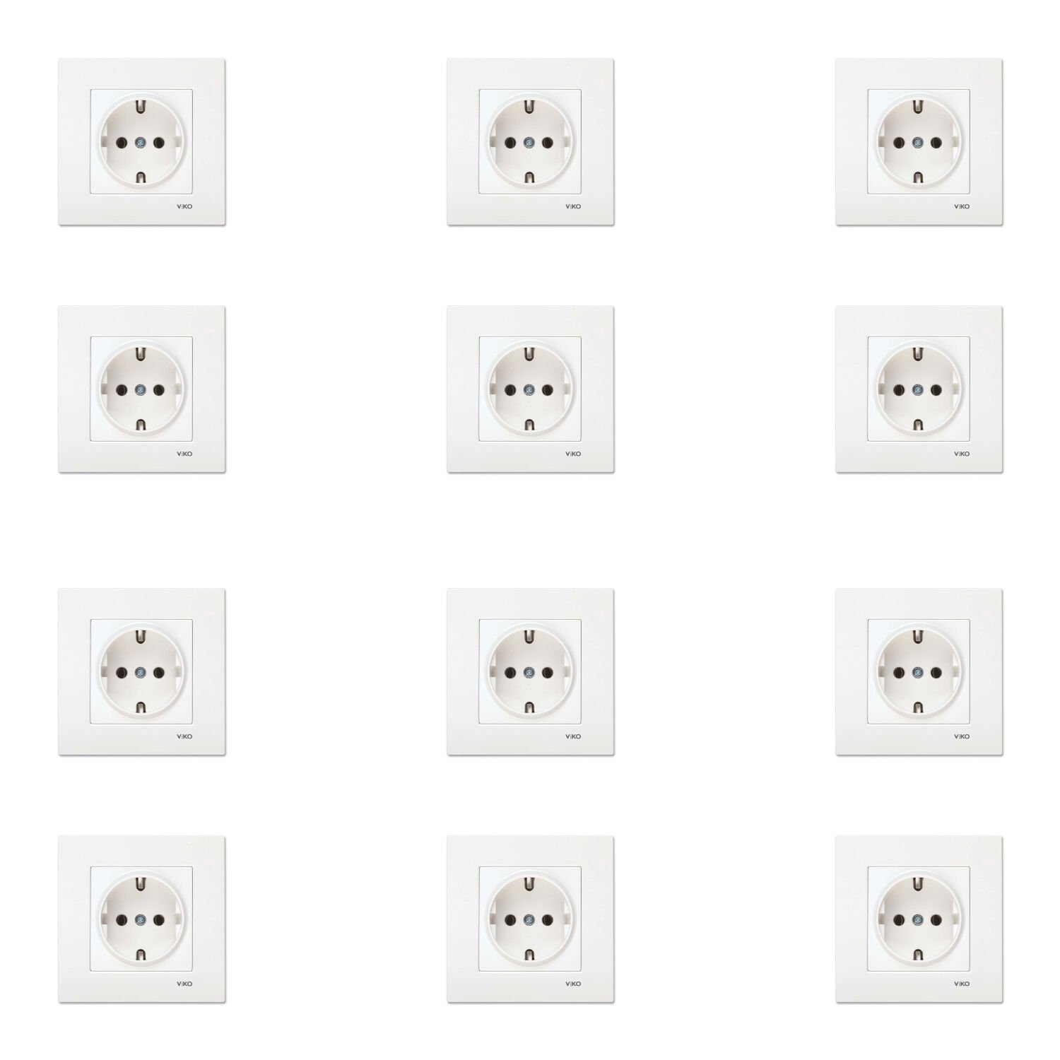 Viko Karre Beyaz Topraklı Priz Çerçeve Dahil 12 Adet 90967008