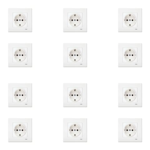 Viko Karre Beyaz Topraklı Priz Çerçeve Dahil 12 Adet 90967008