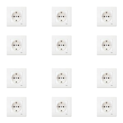 Viko Karre Beyaz Topraklı Priz Çerçeve Dahil 12 Adet 90967008