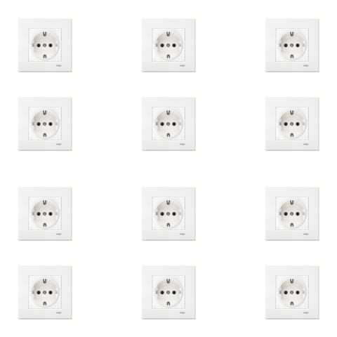 Viko Karre Beyaz Topraklı Priz Çerçeve Dahil 12 Adet 90967008