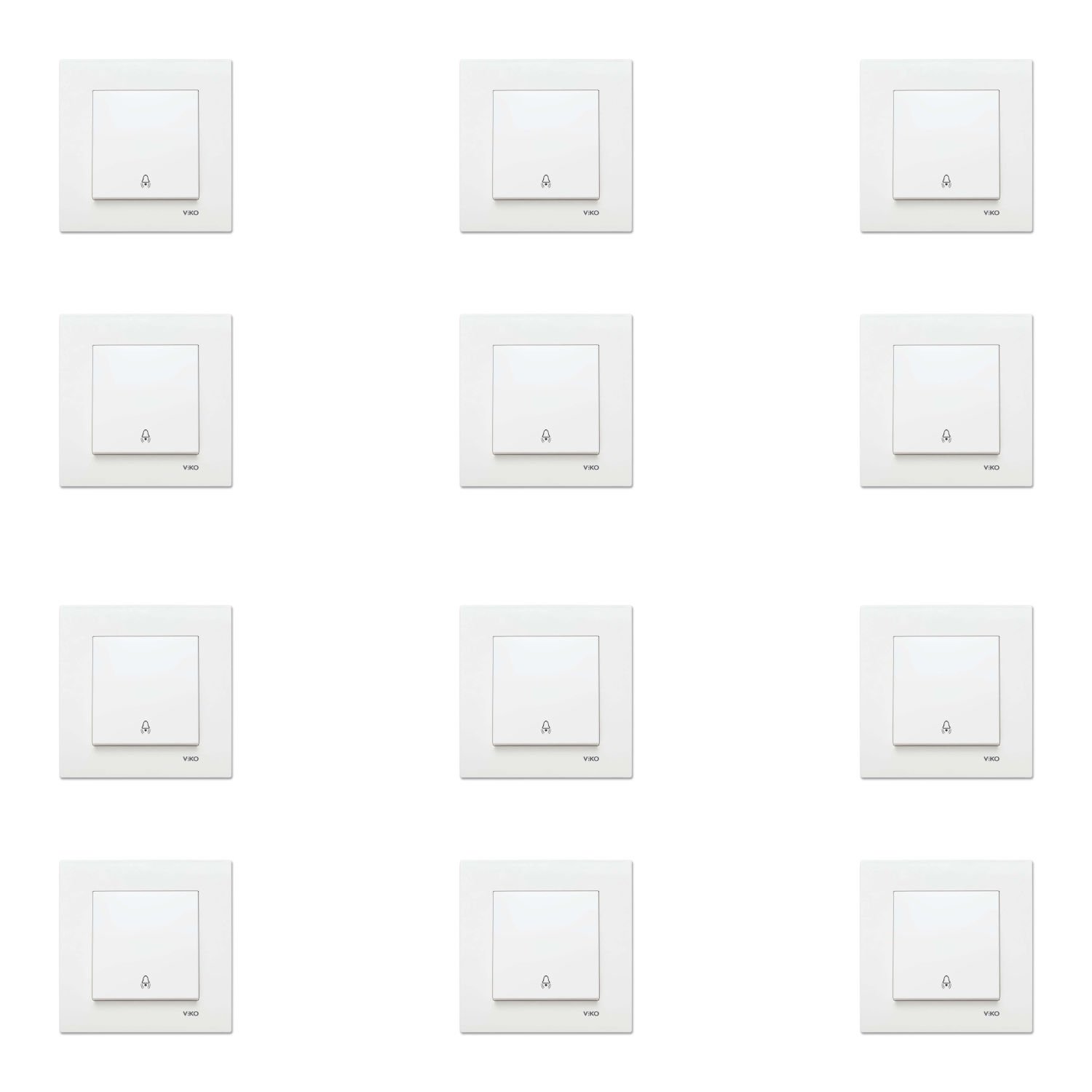 Viko Karre Beyaz Zil Anahtarı Çerçeve Dahil 12 Adet 90967006