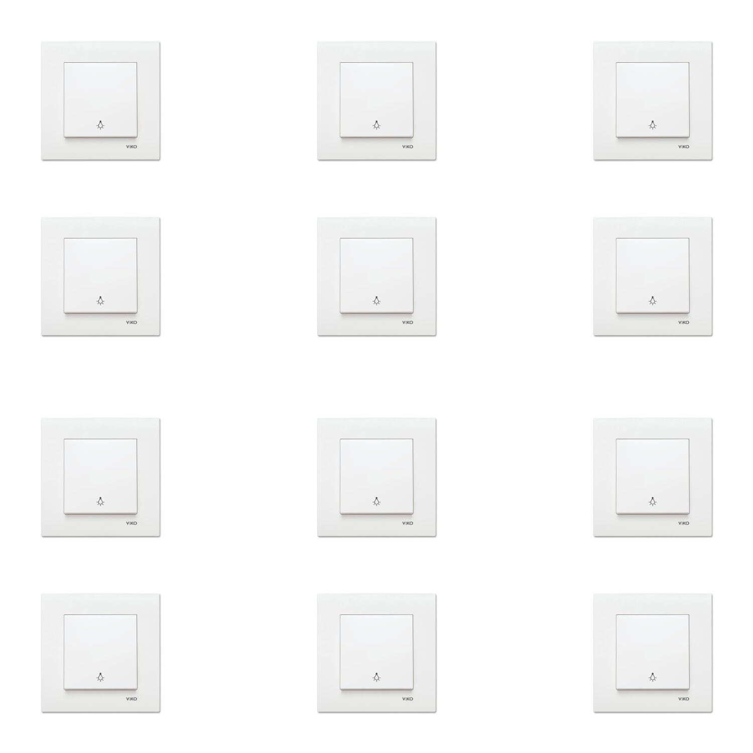 Viko Karre Beyaz Light Anahtarı Çerçeve Dahil 12 Adet 90967003