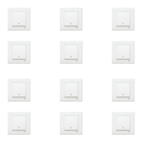 Viko Karre Beyaz Light Anahtarı Çerçeve Dahil 12 Adet 90967003