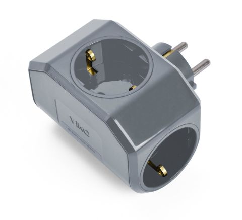 VİKO TOPRAKLI 3LÜ FİŞ-PRİZ GRİ YONCA PLUS