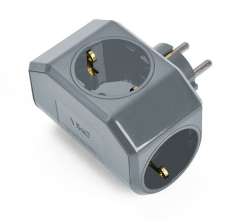 VİKO TOPRAKLI 3LÜ FİŞ-PRİZ GRİ YONCA PLUS