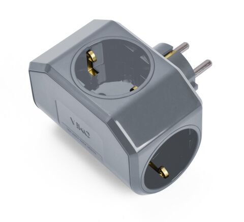 VİKO TOPRAKLI 3LÜ FİŞ-PRİZ GRİ YONCA PLUS