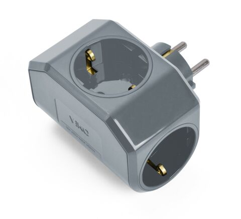 VİKO TOPRAKLI 3LÜ FİŞ-PRİZ GRİ YONCA PLUS