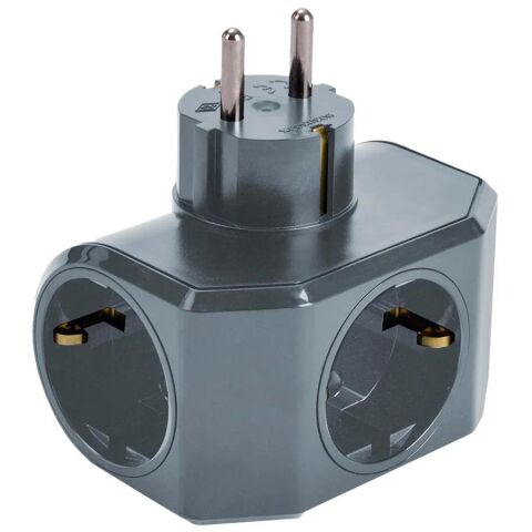 Viko Topraklı Yonca Plus Gri Üçlü Topraklı Priz