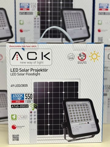 50W LENSLİ SOLAR LED PROJEKTÖR 6500K