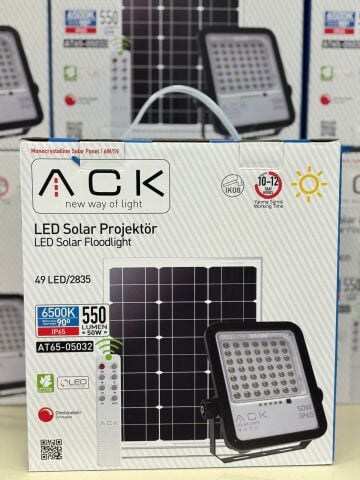 50W LENSLİ SOLAR LED PROJEKTÖR 6500K