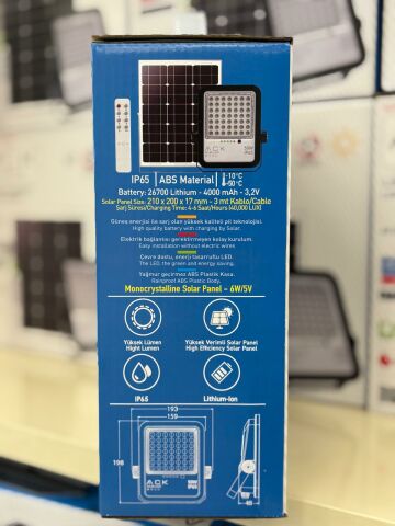 50W LENSLİ SOLAR LED PROJEKTÖR 6500K