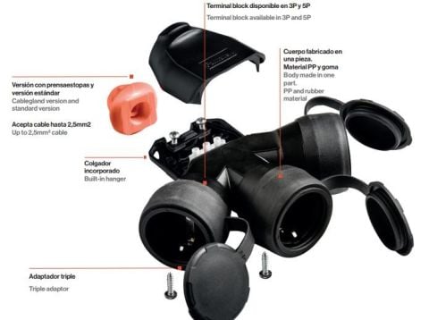 1X16A KAUÇUK TEK GÖVDE ADAPTÖR 3 LÜ IP54