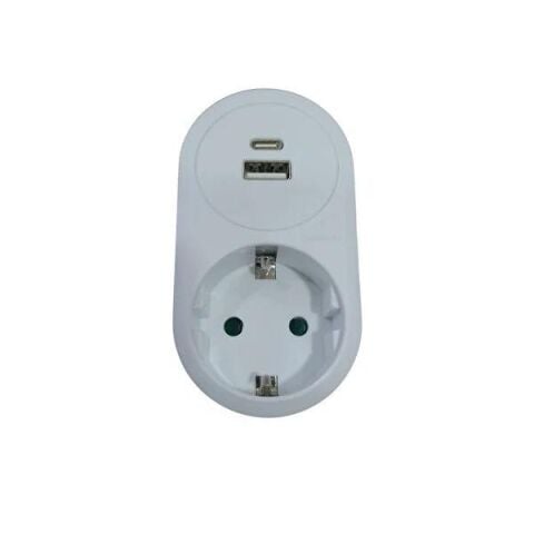 1 Lİ USB-A USB-C 5V 3.4A 16A 250V ADAPTÖR