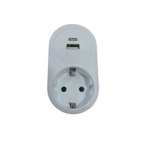 1 Lİ USB-A USB-C 5V 3.4A 16A 250V ADAPTÖR