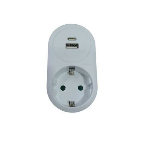 1 Lİ USB-A USB-C 5V 3.4A 16A 250V ADAPTÖR