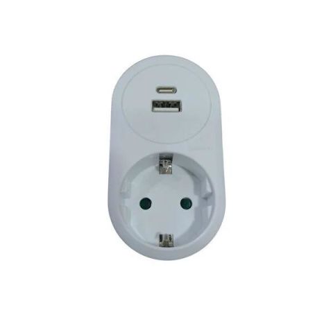 1 Lİ USB-A USB-C 5V 3.4A 16A 250V ADAPTÖR