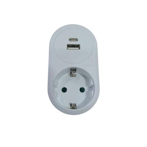 1 Lİ USB-A USB-C 5V 3.4A 16A 250V ADAPTÖR