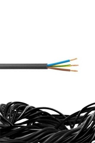 3X1,5 mm H05VV-F (TTR) KABLO SİYAH-YEKPARE-ÖZNUR 50 METRE