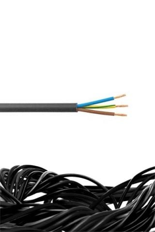 3X1,5 mm H05VV-F (TTR) KABLO SİYAH-YEKPARE-ÖZNUR 50 METRE