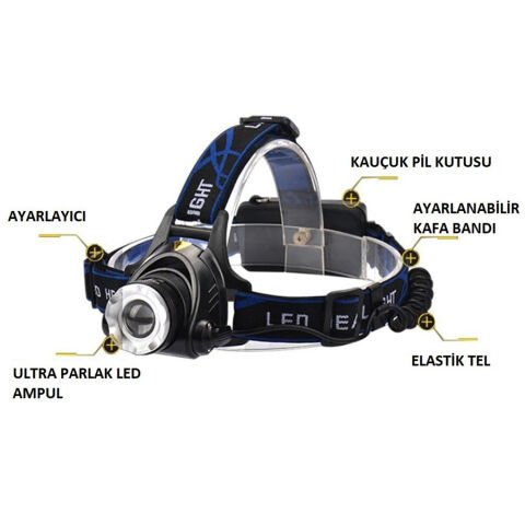 POYRAZ LED KAFA FENERİ ŞARJ EDİLEBİLİR