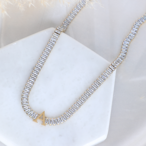 Harfli Su Yolu Çelik KolyeGold