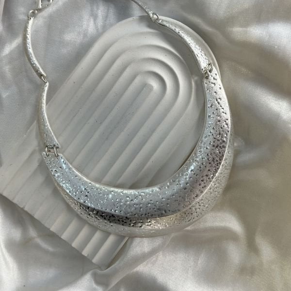 Ezme Plaka Tasarım Kolye Gold-Silver