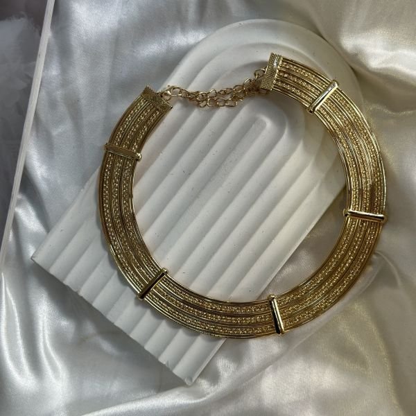 Yassı Çubuk Model Plaka Choker Kolye