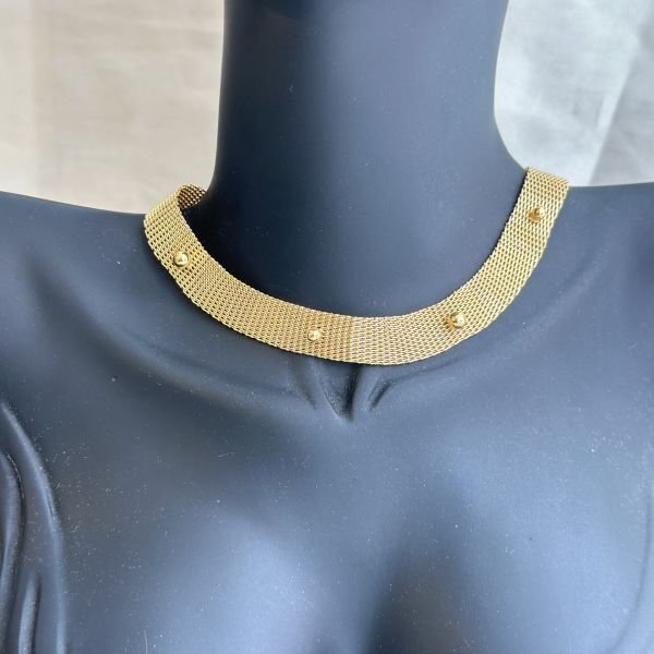 Hasır Örgülü Topçuk Choker Kolye