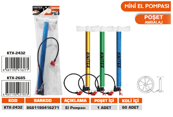 KNITEX-BİSİKLET POMPASI KTX-2432