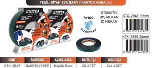 KNITEX-18MM*10M YEŞİL-SİYAH EVA BANT KTX-2849