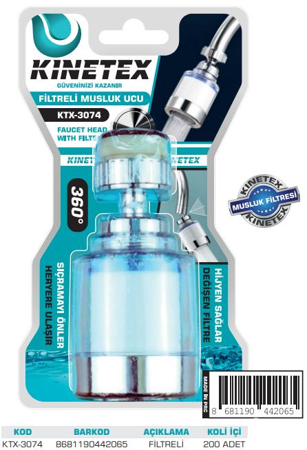 KNITEX-5-K KÜBAR UCU FİLTRELİ ŞEFFAF VKM