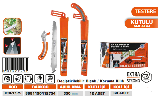 KNITEX-KILIFLI TESTERE 330 MM KALİTELİ KTX-1175