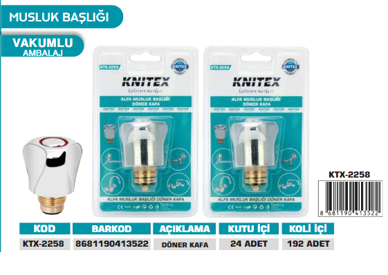 KNITEX-ALFA MUSLUK BAŞLIĞI NORMAL KTX-2258