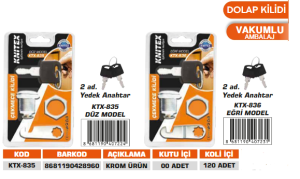 KNITEX-DOLAP KİLİDİ DÜZ VKM KTX-835