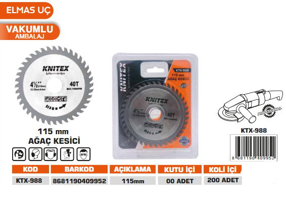 KNITEX-115 MM AĞAÇ KESİCİ KTX-988