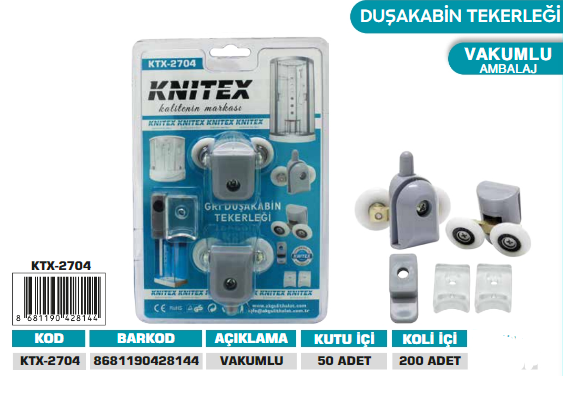 KNITEX-GRİ DUŞ KABİNİ TEKERLEĞİ KTX-2704